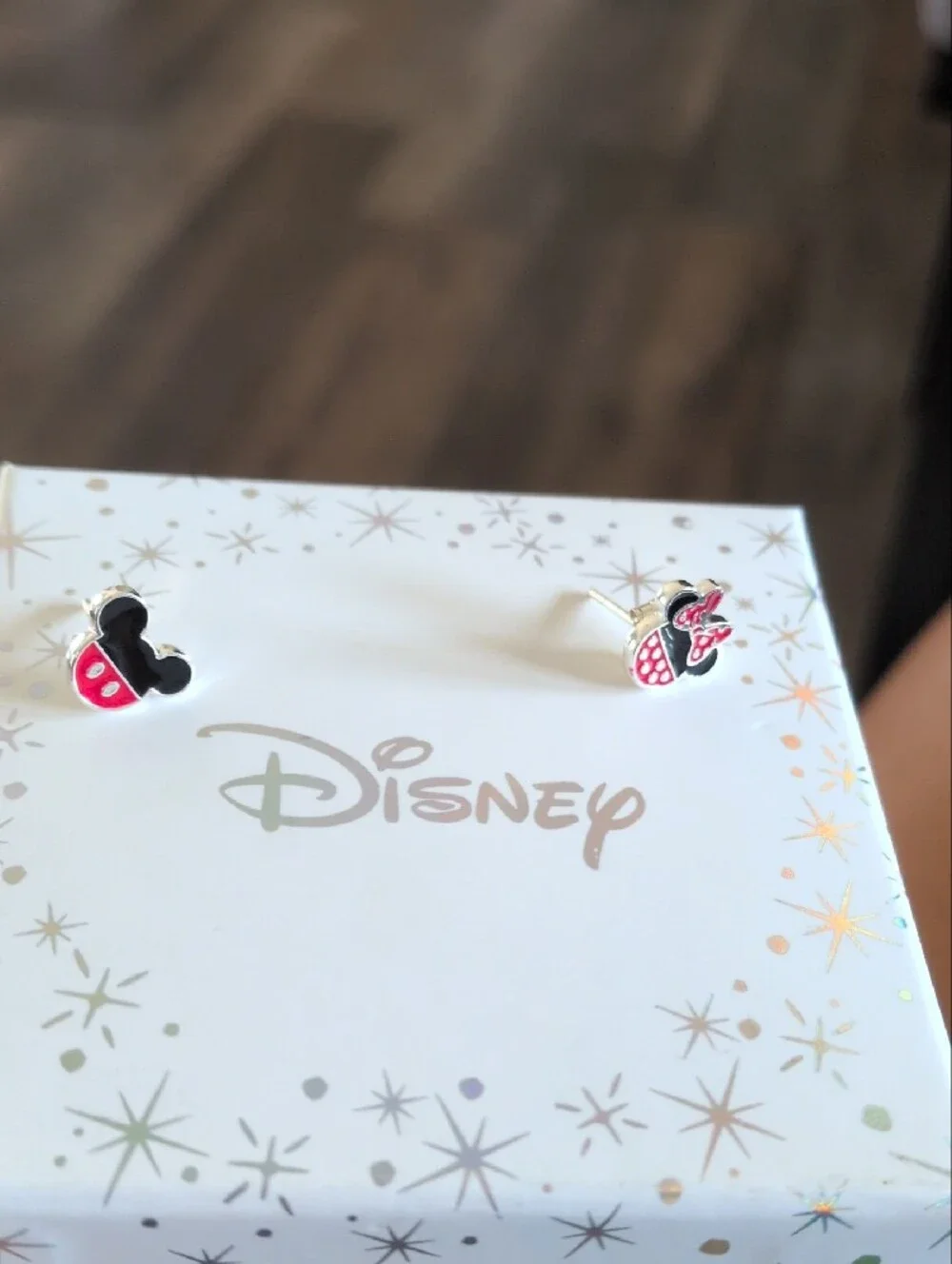 Disney Minnie Mouse Red & Black Enamel Stud Earrings